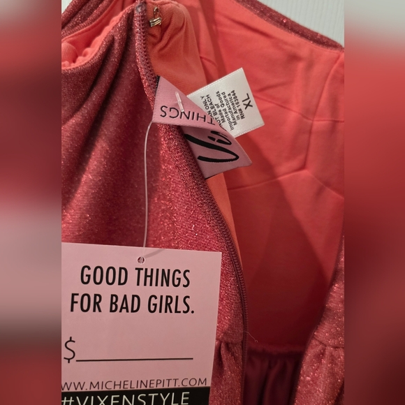 NWT XL Pink Lurex Jawbreaker Dress - Picture 3 of 4